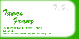 tamas franz business card